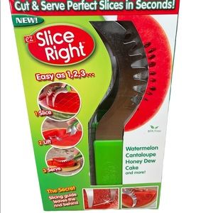 NIB NEW ezSlice Right BPA Free Cuts & Serves Perfect Slices in Seconds